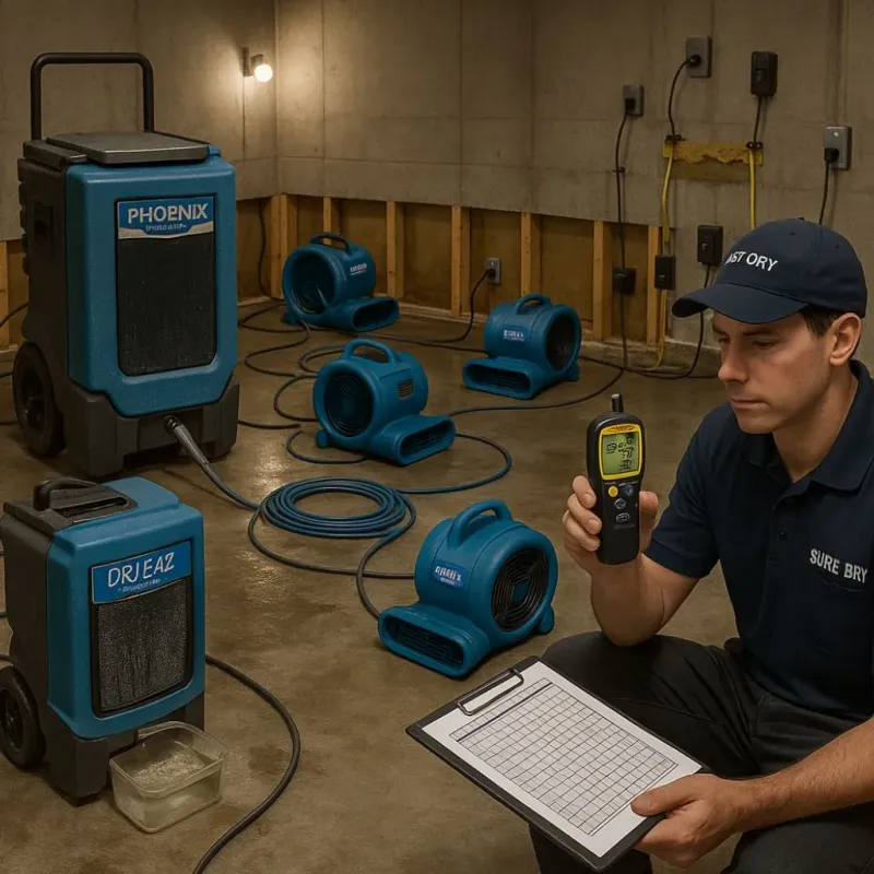 Structural Drying and Dehumidification process in Westport, CT